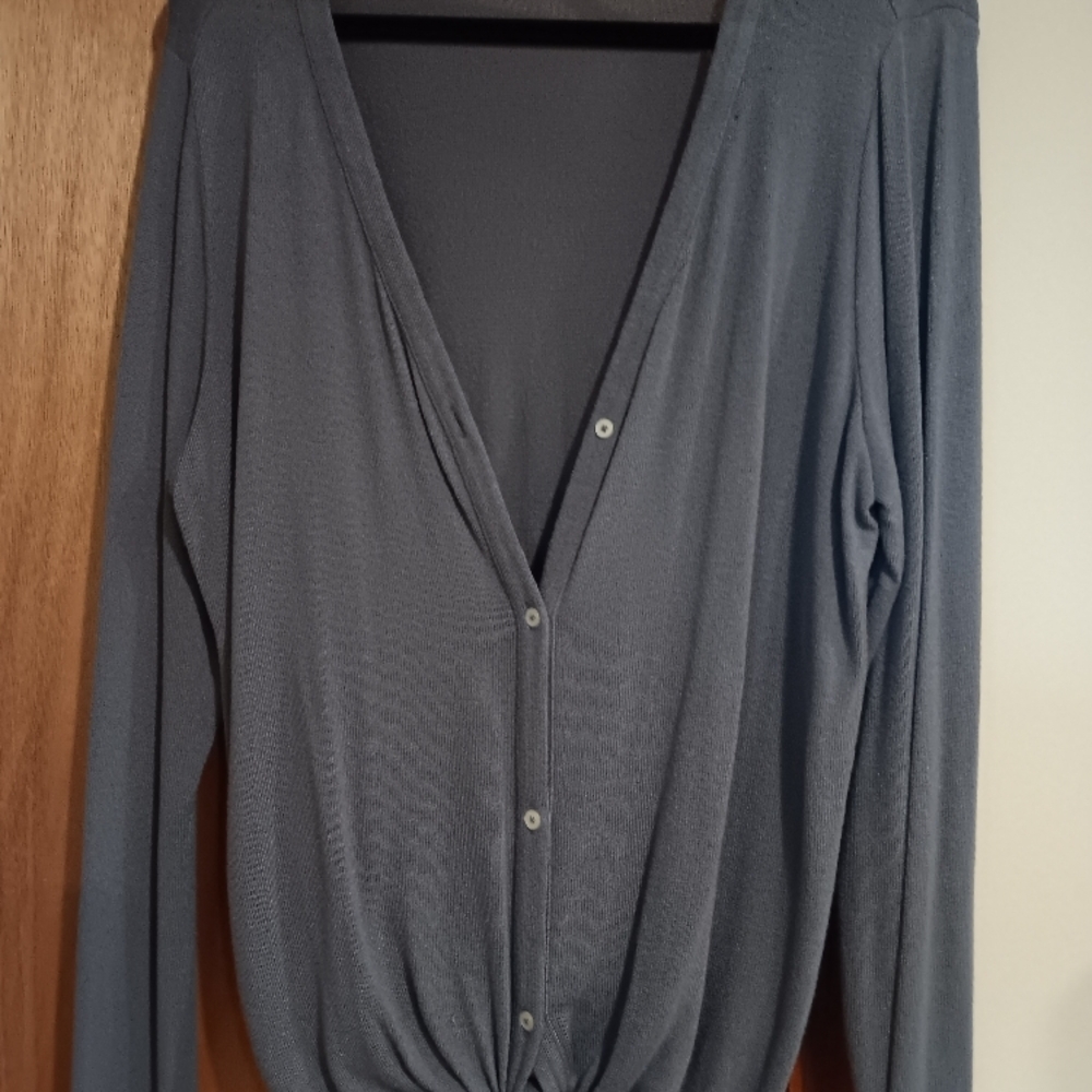 Gray Button-Up Cardigan